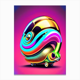 Snail With Discoball On Its Back 1 Pop Art Canvas Print