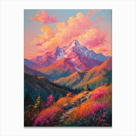 Sunset Over The Mountains Canvas Print