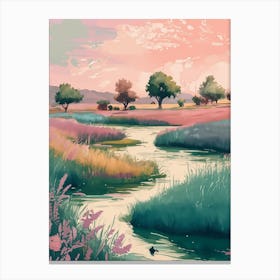 Boho Landscape Painting Canvas Print