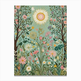 Sun In The Pastel Garden Canvas Print