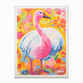 Colourful Bird Painting Swan 3 Canvas Print