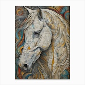 Abstract art of tribe horse Canvas Print