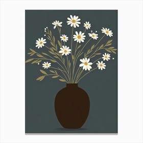 Daisies In Vase Canvas Print