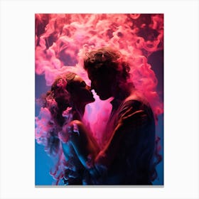 Roseate Romance: The Pink Glow of Love and Marriage. Love's Pink Palette: The Glowing Marriage Scene. Canvas Print