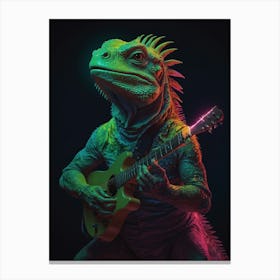 Lizard Playing Guitar Canvas Print