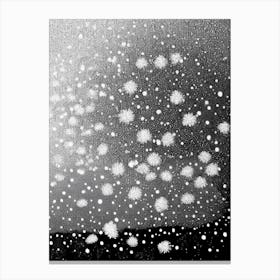 Graupel, Snowflakes, Black & White 2 Canvas Print