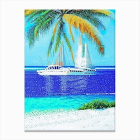 Bimini Bahamas Pointillism Style Tropical Destination Canvas Print