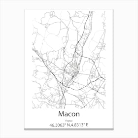 Macon,France Minimalist Map Canvas Print