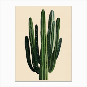 Ladyfinger Cactus Minimalist Abstract Illustration 3 Canvas Print