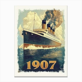 Aihrgdesign A Vintage Travel Poster Of A Grand Steamship In 1 F084c8e5 42ee 41be 808d 9e0c5041022b 1 Canvas Print