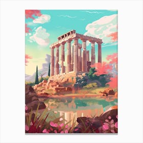 The Temple Of Olympian Zeus Athens Greece Canvas Print
