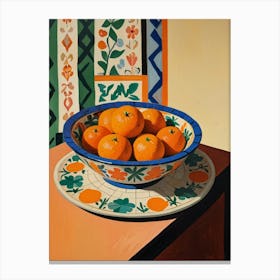 Oranges In A Bowl By Antonio Gilbert Canvas Print