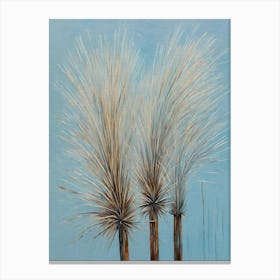 Pampas Grass blue painting Canvas Print