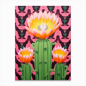 Mexican Style Cactus Illustration Gymnocalycium Cactus 3 Canvas Print