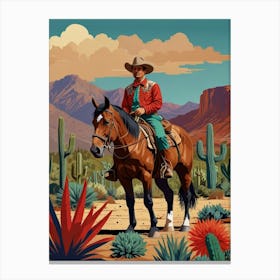 Cowboy In The Desert 3 Canvas Print