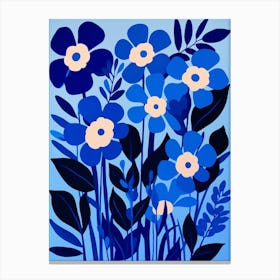 Blue Flower Illustration Forget Me Not 3 Canvas Print