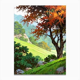 Autumn Tree In The Forest Canvas Print