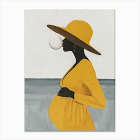 Pregnant Woman Blowing Bubbles 1 Canvas Print
