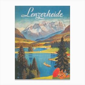 Lenzerheide Switzerland Vintage Travel Poster Canvas Print