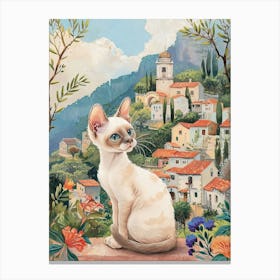 Devon Rex Cat Storybook Illustration 2 Canvas Print