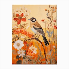 Sparrow 3 Detailed Bird Painting Canvas Print