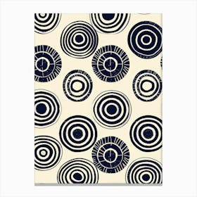 Black And White Circles 3 Canvas Print