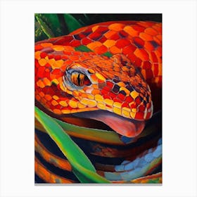 Red Tailed Boa Snake Painting Canvas Print