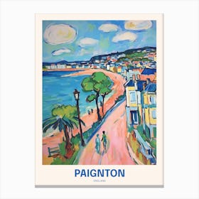Paignton England 7 Uk Travel Poster Canvas Print