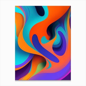 Abstract Colorful Waves Vertical Composition 52 Canvas Print