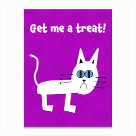 Purple and White Cat Canvas Print