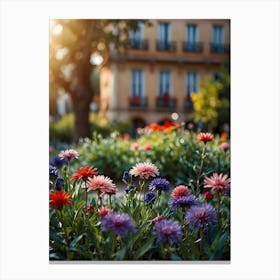 Colorful Flowers In The Park Canvas Print