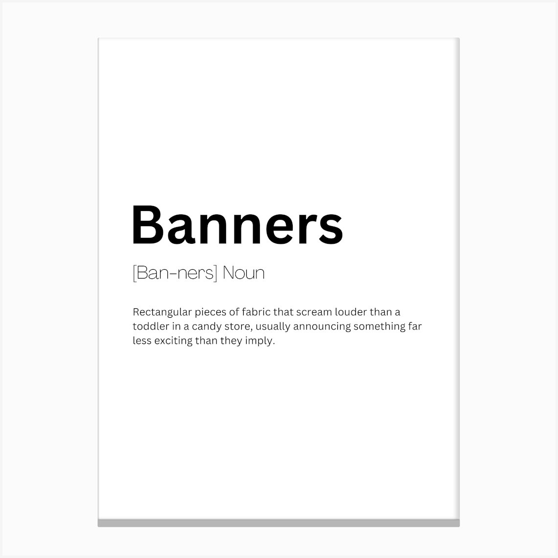 Banners Definition Meaning 1 Canvas Print by Kaigozen