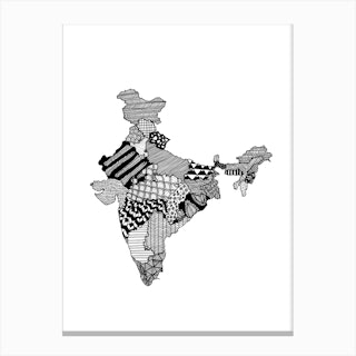 India Map Canvas Print