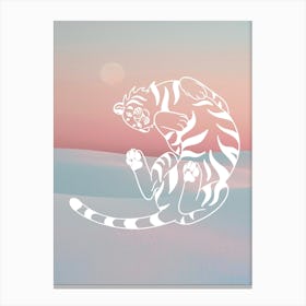 Tiger Desert Pastels Sunset Minimalist Abstract Contemporary Eclectic Canvas Print