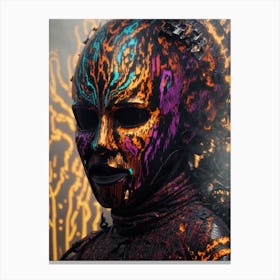 Strange Face Mask Art Canvas Print