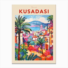 Kusadasi Turkey 3 Fauvist Travel Poster Canvas Print