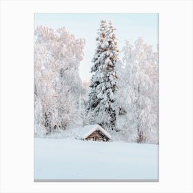 Snowed In Cabin Canvas Print