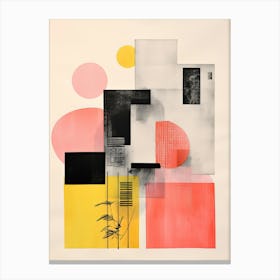 A House In Madrid, Abstract Risograph Style 2 Canvas Print