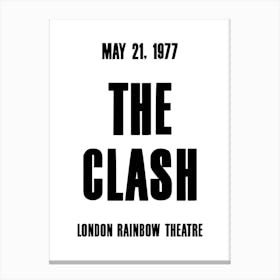The Clash 1977 Concert Poster Canvas Print