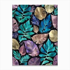 Watercolor Tropical Leaves Art Print Canvas Print