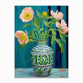 Flowers In A Vase Still Life Painting Peony 3 Canvas Print