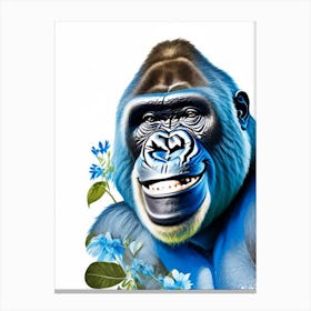 Smiling Gorilla Gorillas Decoupage 2 Canvas Print