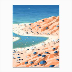 Whitehaven Beach, Australia, Graphic Illustration 1 Canvas Print