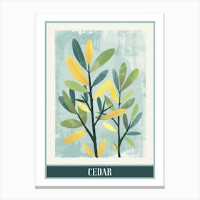 Cedar Tree Flat Illustration 3 Poster Canvas Print