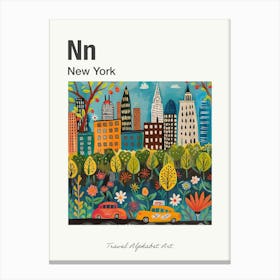 Kids Travel Alphabet  New York 3 Canvas Print