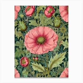 William Morris Pink Poppy Wallpaper Canvas Print