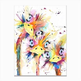 Crazy Ostrich 4 Canvas Print