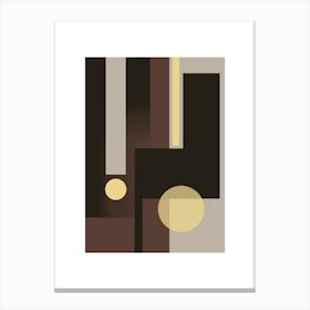 Grey, Brown & Yellow Canvas Print