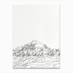 Mount Olympus Greece Line Drawing 4 Canvas Print