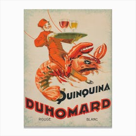 Quinquina Duhomard Vintage Bar Cart Art Canvas Print